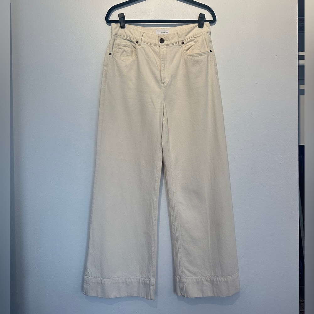 LOFT High Waist Palazzo Jeans 28